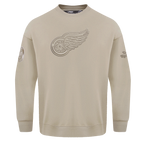 NHL DETROIT RED WINGS NEUTRAL MEN'S DROP SHOULDER FLC CREWNECK (TAUPE)