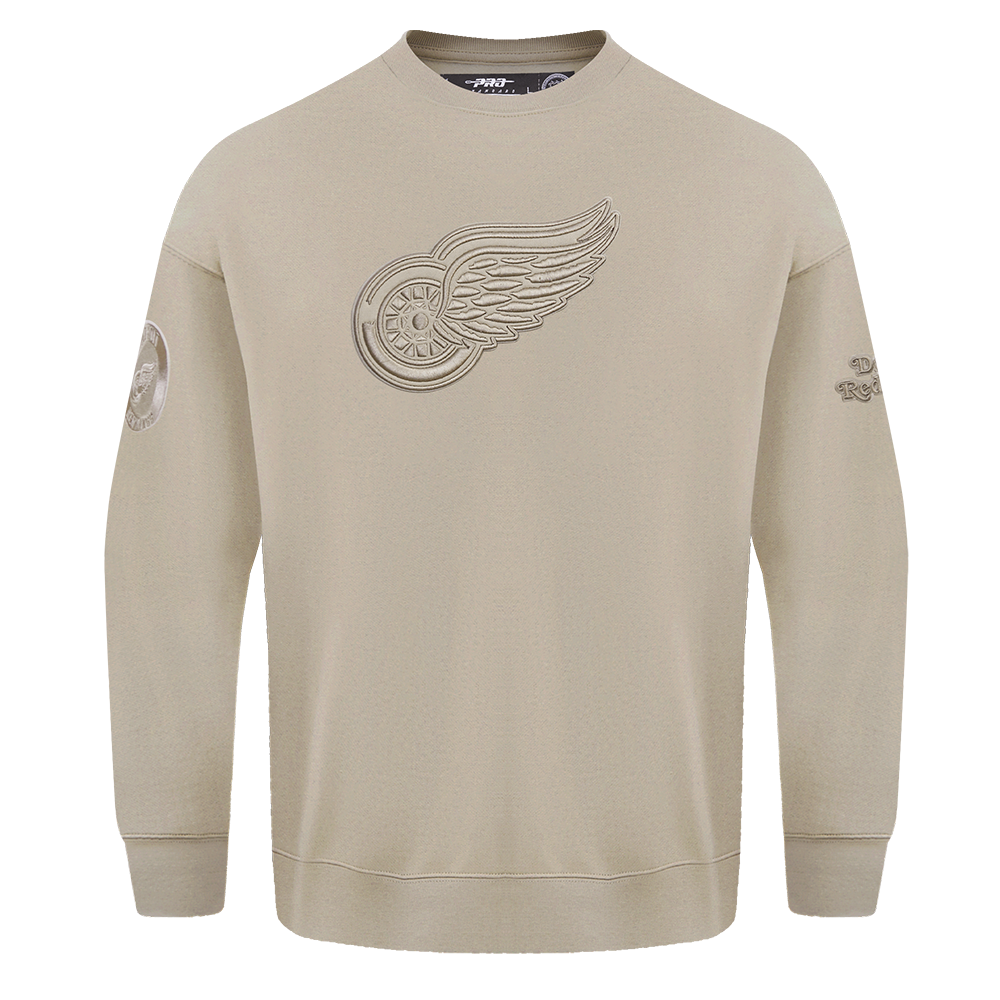 NHL DETROIT RED WINGS NEUTRAL MEN'S DROP SHOULDER FLC CREWNECK (TAUPE)