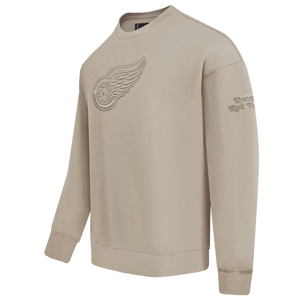 NHL DETROIT RED WINGS NEUTRAL MEN'S DROP SHOULDER FLC CREWNECK (TAUPE)