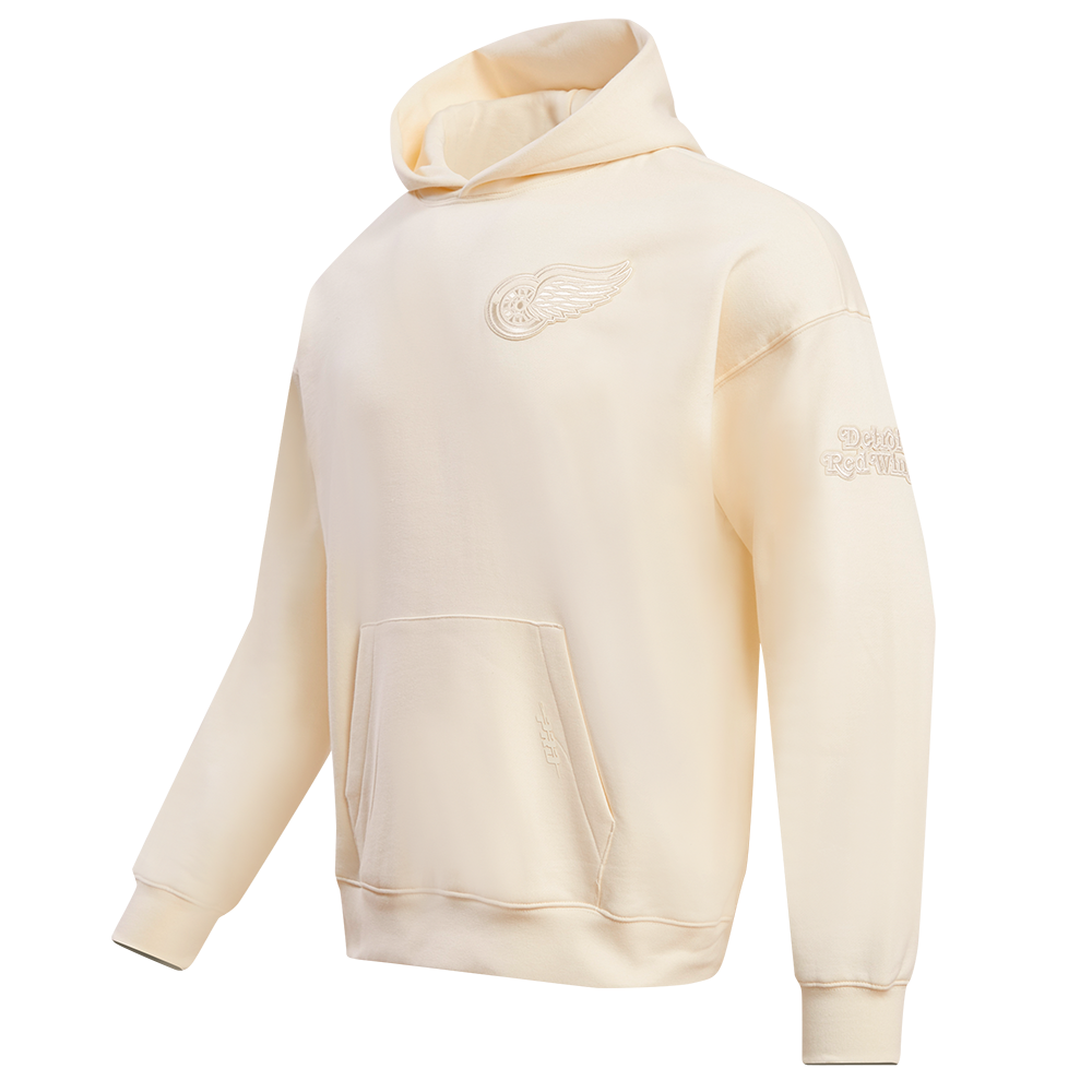 NHL DETROIT RED WINGS NEUTRAL DROP SHOULDER MEN'S PULLOVER HOODIE (EGGSHELL)
