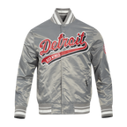 NHL DETROIT RED WINGS SCRIPT TAIL MEN'S SATIN JACKET (GRAY)