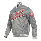 NHL DETROIT RED WINGS SCRIPT TAIL MEN'S SATIN JACKET (GRAY)