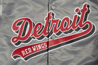 NHL DETROIT RED WINGS SCRIPT TAIL MEN'S SATIN JACKET (GRAY)