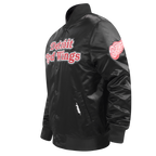 NHL DETROIT RED WINGS CLASSIC MEN'S  SATIN MEN'S JACKET (BLACK)