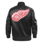NHL DETROIT RED WINGS CLASSIC MEN'S  SATIN MEN'S JACKET (BLACK)