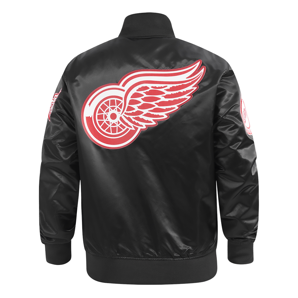 NHL DETROIT RED WINGS CLASSIC MEN'S  SATIN MEN'S JACKET (BLACK)