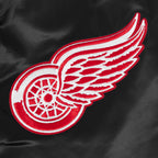 NHL DETROIT RED WINGS CLASSIC MEN'S  SATIN MEN'S JACKET (BLACK)