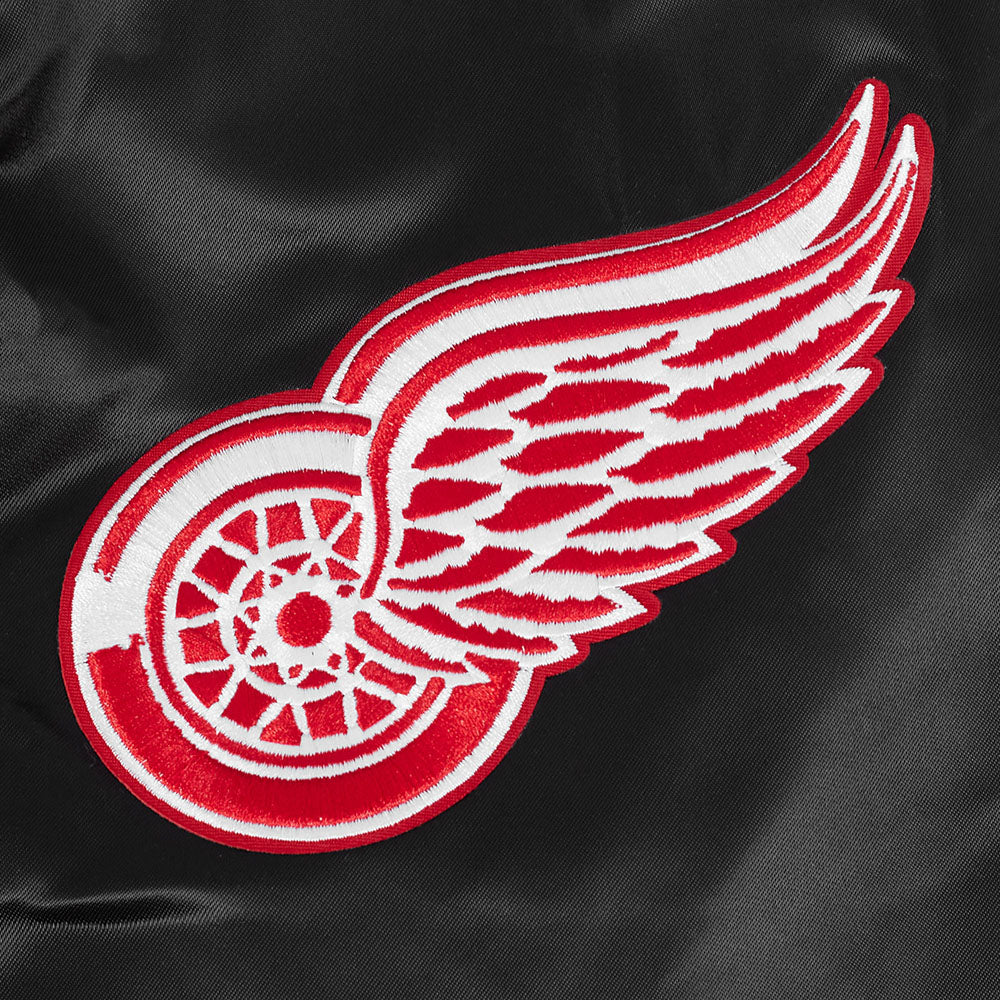 NHL DETROIT RED WINGS CLASSIC MEN'S  SATIN MEN'S JACKET (BLACK)