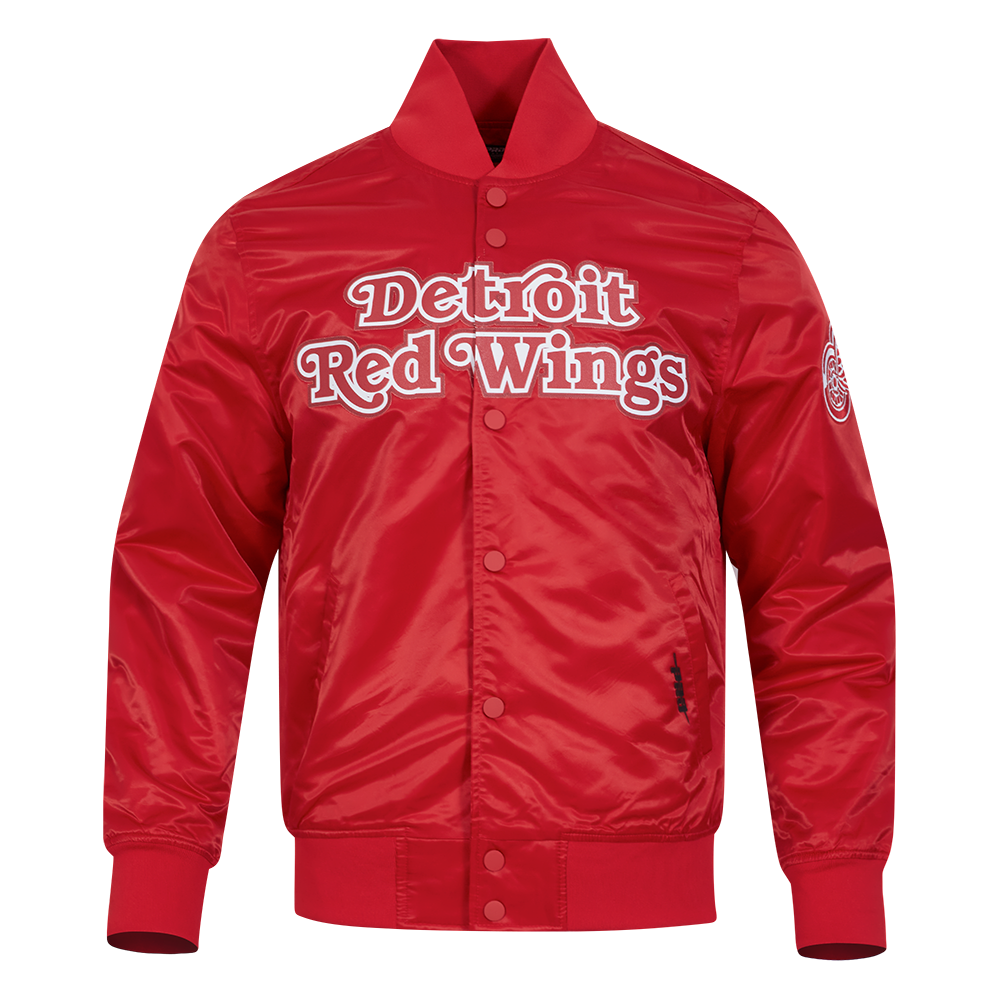 NHL DETROIT RED WINGS CLASSIC BLOUSON EN SATIN POUR HOMME (ROUGE)