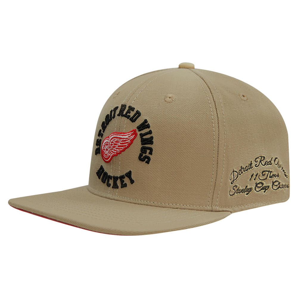 NHL DETROIT RED WINGS HYBRID WOOL SNAPBACK HAT (KHAKI)