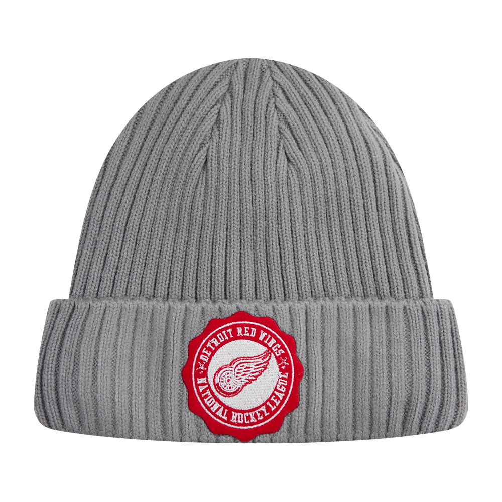 NHL DETROIT RED WINGS CREST EMBLEM TUQUE (GRIS)