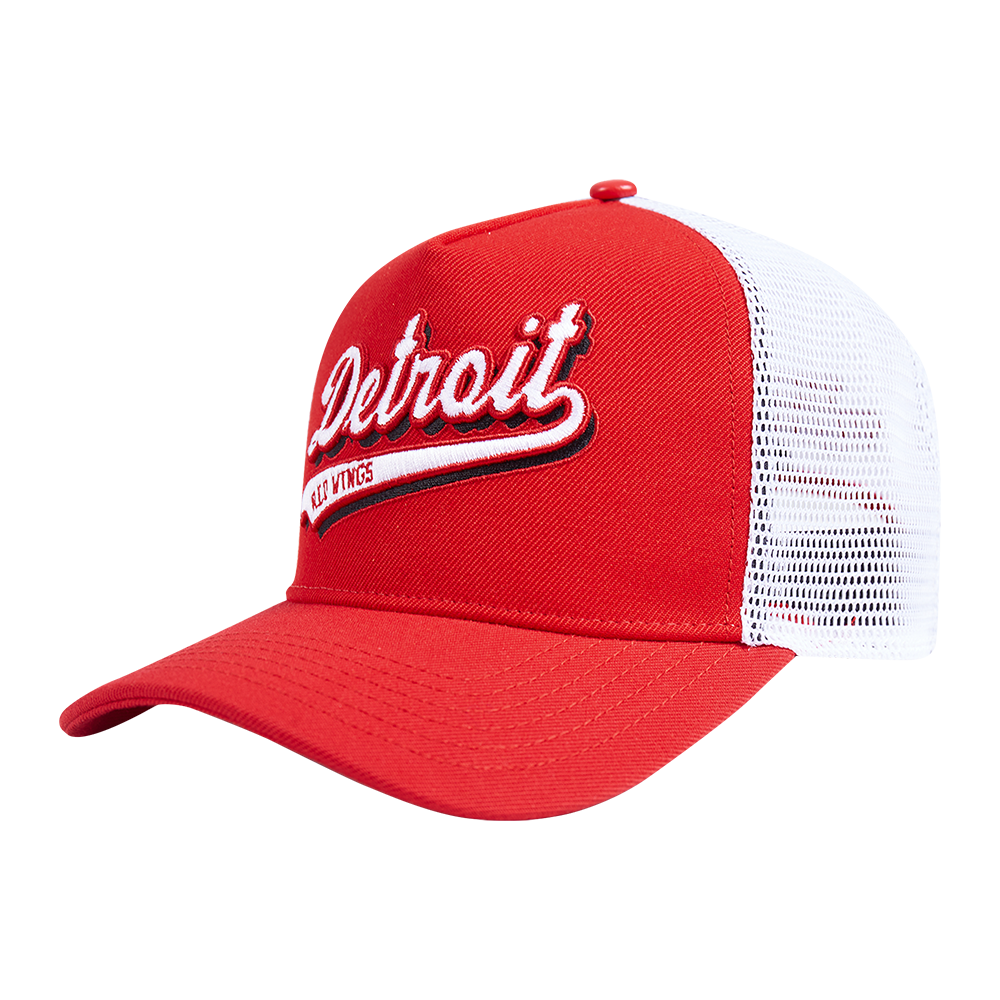NHL DETROIT RED WINGS SCRIPT TAIL TRUCKER HAT (RED)