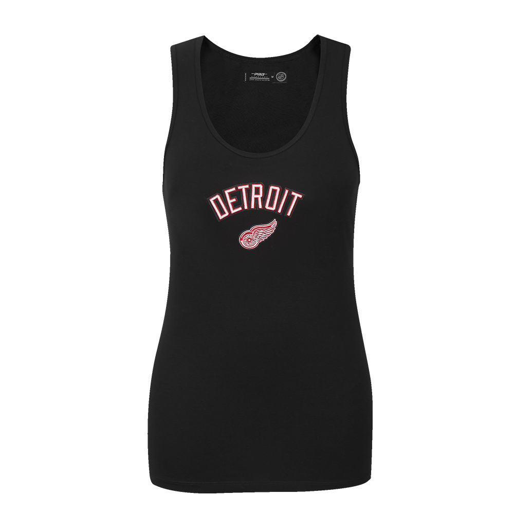 NHL DETROIT RED WINGS CLASSIC CAMISOLE DOS NAGEUR À COUPE DÉCONTRACTÉE POUR FEMME (NOIR)