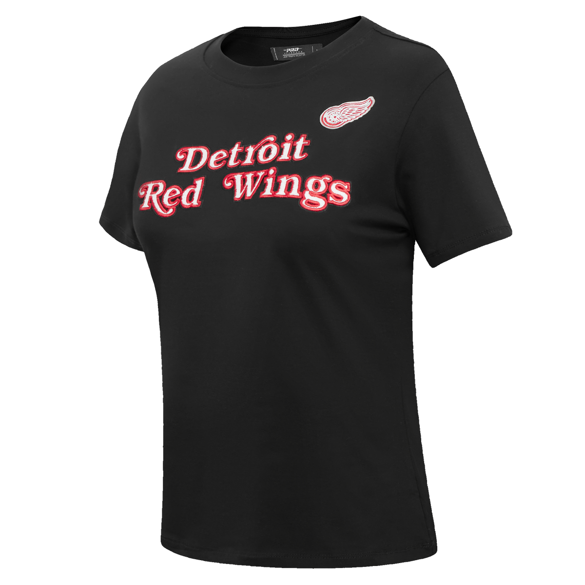 NHL DETROIT RED WINGS CLASSIC T-SHIRT AJUSTÉ EN JERSEY SIMPLE À MANCHES COURTES POUR FEMME (NOIR)