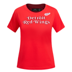 NHL DETROIT RED WINGS CLASSIC SHORT SLEEVE WOMEN'S SINGLE JERSEY SLIM FIT TEE (RED)