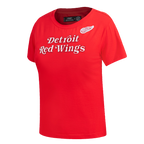 NHL DETROIT RED WINGS CLASSIC SHORT SLEEVE WOMEN'S SINGLE JERSEY SLIM FIT TEE (RED)