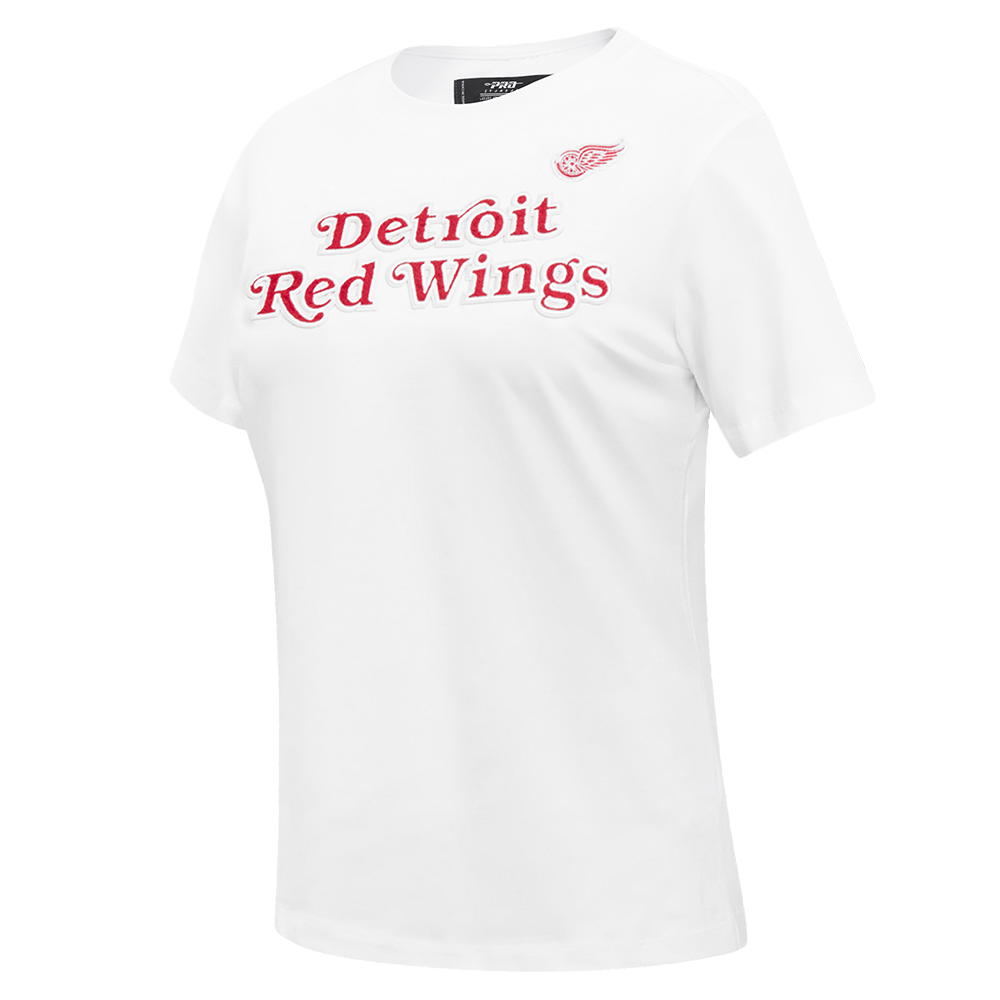 NHL DETROIT RED WINGS CLASSIC T-SHIRT AJUSTÉ EN JERSEY SIMPLE À MANCHES COURTES POUR FEMME (BLANC)