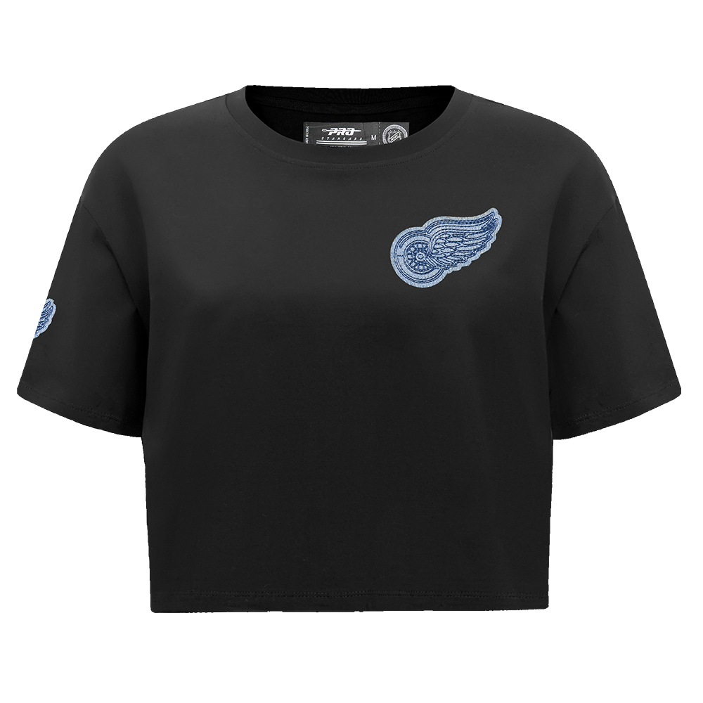 NHL DETROIT RED WINGS VARSITY BLUES WOMEN'S BOXY TEE (BLACK)