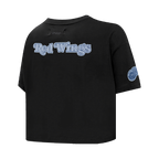 NHL DETROIT RED WINGS VARSITY BLUES WOMEN'S BOXY TEE (BLACK)