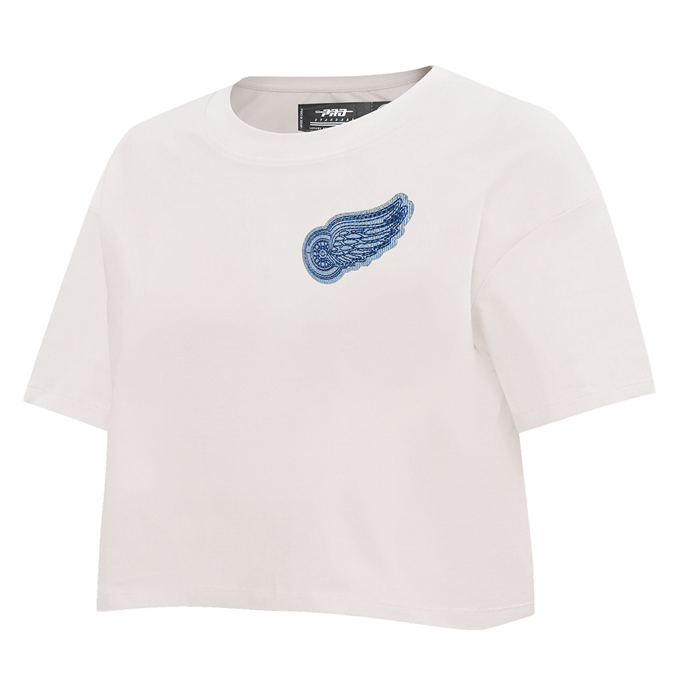 NHL DETROIT RED WINGS VARSITY BLUES WOMEN'S BOXY TEE (LINEN)