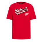 NHL DETROIT RED WINGS SCRIPT TAIL T-SHIRT DE COUPE BOYFRIEND POUR FEMME (ROUGE)