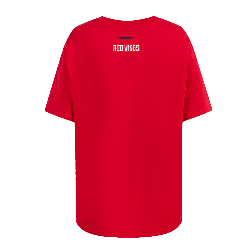 NHL DETROIT RED WINGS SCRIPT TAIL T-SHIRT DE COUPE BOYFRIEND POUR FEMME (ROUGE)