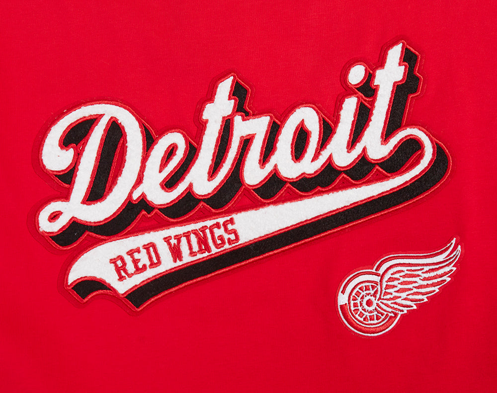 NHL DETROIT RED WINGS SCRIPT TAIL T-SHIRT DE COUPE BOYFRIEND POUR FEMME (ROUGE)