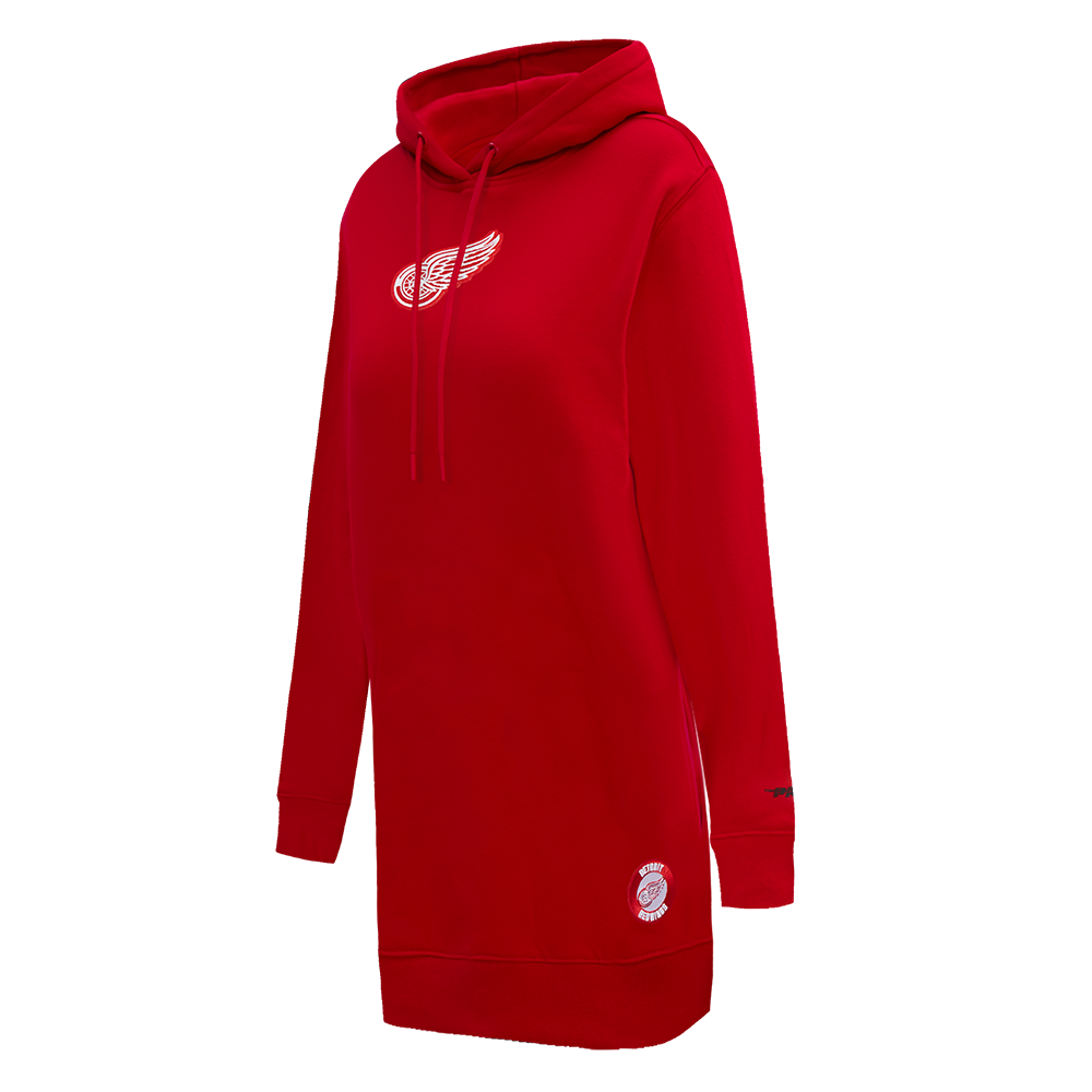 NHL DETROIT RED WINGS CLASSIC WOMEN'S FLEECE HOODIE DRESS (RED)