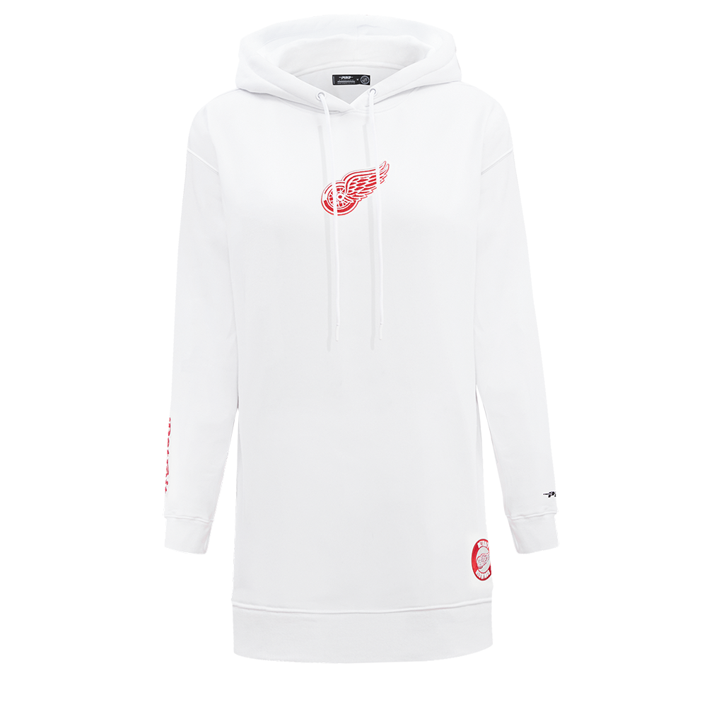 NHL DETROIT RED WINGS CLASSIC ROBE À CAPUCHON EN MOLLETON POUR FEMME (BLANC)