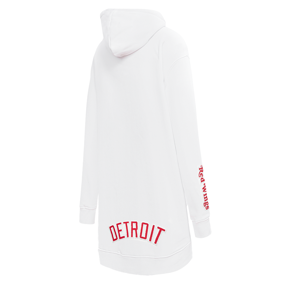 NHL DETROIT RED WINGS CLASSIC ROBE À CAPUCHON EN MOLLETON POUR FEMME (BLANC)