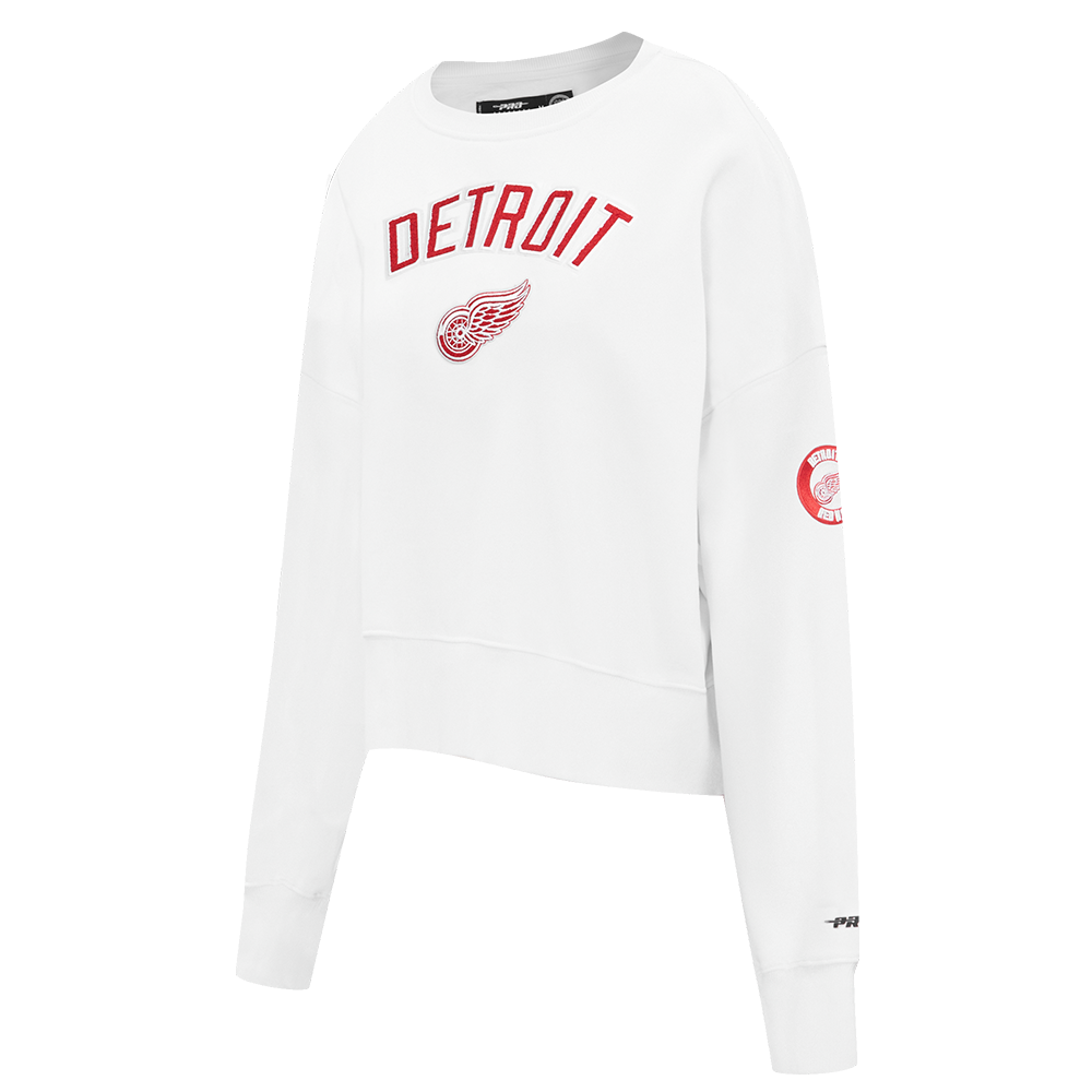 NHL DETROIT RED WINGS CLASSIC WOMEN'S FLEECE CREWNECK (WHITE)