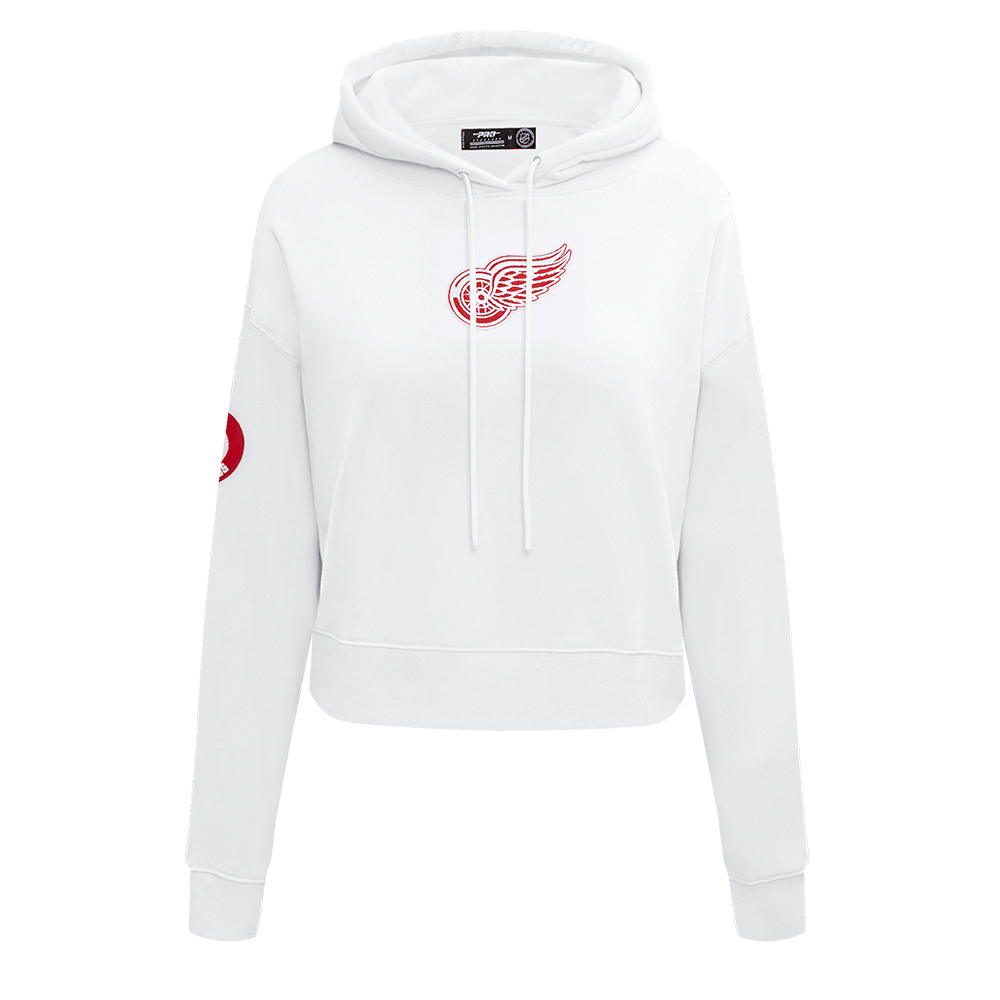 NHL DETROIT RED WINGS CLASSIC CHANDAIL À CAPUCHON COURT EN MOLLETON POUR FEMME (BLANC)