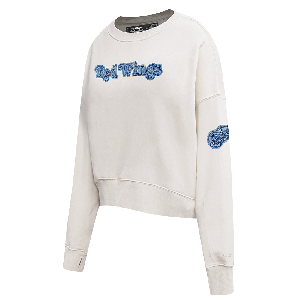 NHL DETROIT RED WINGS VARSITY BLUES WOMEN'S CREWNECK (LINEN)
