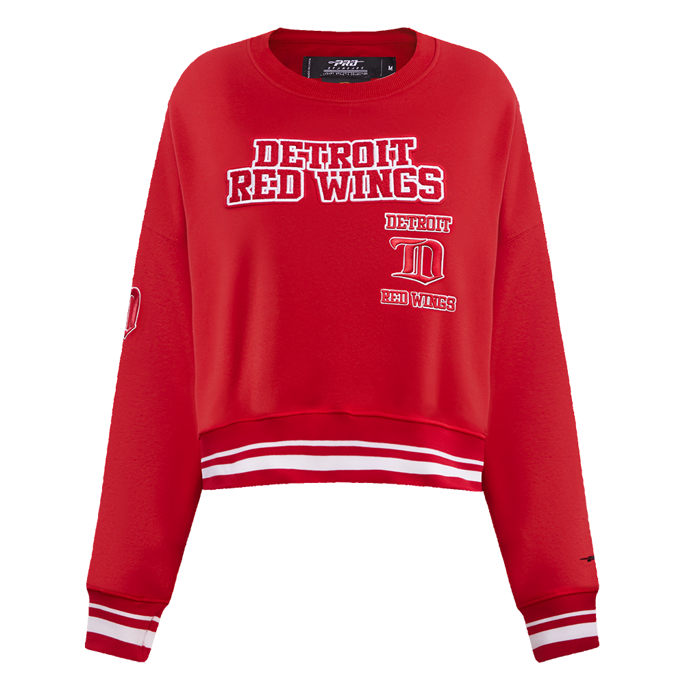NHL DETROIT RED WINGS RETRO CLASSIC CHANDAIL À COL ROND CÔTELÉ POUR FEMME (ROUGE)