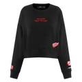 NHL DETROIT RED WINGS WINGSPAN WOMEN'S FLC CREWNECK (BLACK)