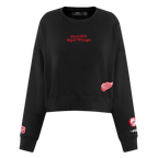 NHL DETROIT RED WINGS WINGSPAN WOMEN'S FLC CREWNECK (BLACK)