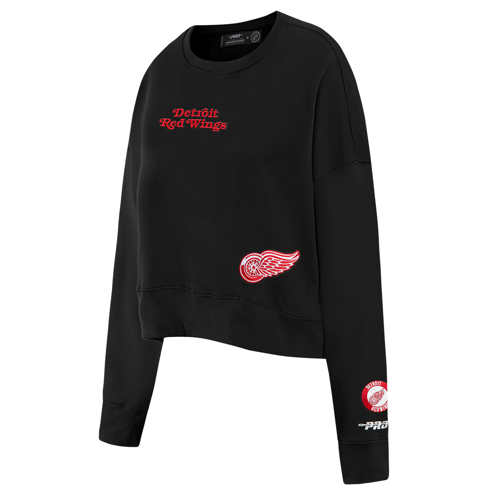 NHL DETROIT RED WINGS WINGSPAN CHANDAIL À COL ROND EN MOLLETON POUR FEMME (NOIR)