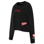 NHL DETROIT RED WINGS WINGSPAN WOMEN'S FLC CREWNECK (BLACK)