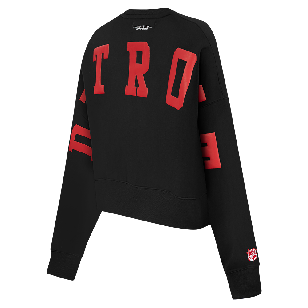 NHL DETROIT RED WINGS WINGSPAN WOMEN'S FLC CREWNECK (BLACK)