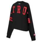 NHL DETROIT RED WINGS WINGSPAN WOMEN'S FLC CREWNECK (BLACK)