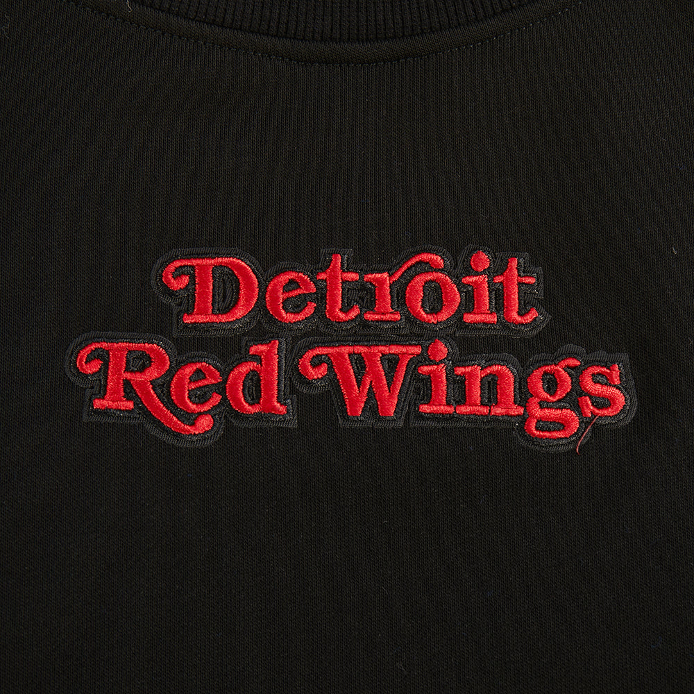 NHL DETROIT RED WINGS WINGSPAN WOMEN'S FLC CREWNECK (BLACK)