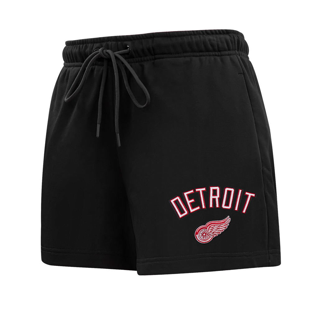 NHL DETROIT RED WINGS CLASSIC WOMEN'S FLEECE SHORT (BLACK)