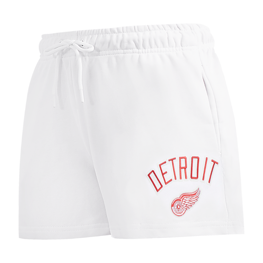 NHL DETROIT RED WINGS CLASSIC WOMEN'S FLEECE SHORT (WHITE)