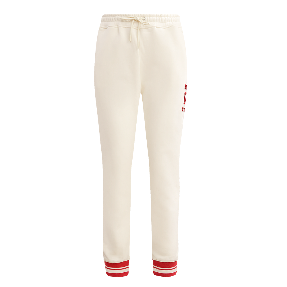 NHL DETROIT RED WINGS RETRO CLASSIC WOMEN'S RIB SWEATPANT (EGGSHELL/ RED)