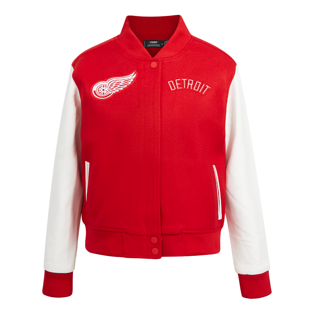 NHL DETROIT RED WINGS CLASSIC WOMEN'S WOOL VARSITY JACKET (RED/WHITE)