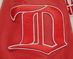 NHL DETROIT RED WINGS RETRO CLASSIC WOMEN'S RIB WOOL VARSITY JACKET (EGGSHELL/ RED)
