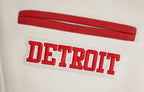 NHL DETROIT RED WINGS RETRO CLASSIC WOMEN'S RIB WOOL VARSITY JACKET (EGGSHELL/ RED)