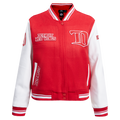 NHL DETROIT RED WINGS RETRO CLASSIC BLOUSON COLLÉGIAL EN LAINE À BORDS CÔTELÉS POUR FEMME (ROUGE/BLANC)