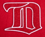 NHL DETROIT RED WINGS RETRO CLASSIC BLOUSON COLLÉGIAL EN LAINE À BORDS CÔTELÉS POUR FEMME (ROUGE/BLANC)