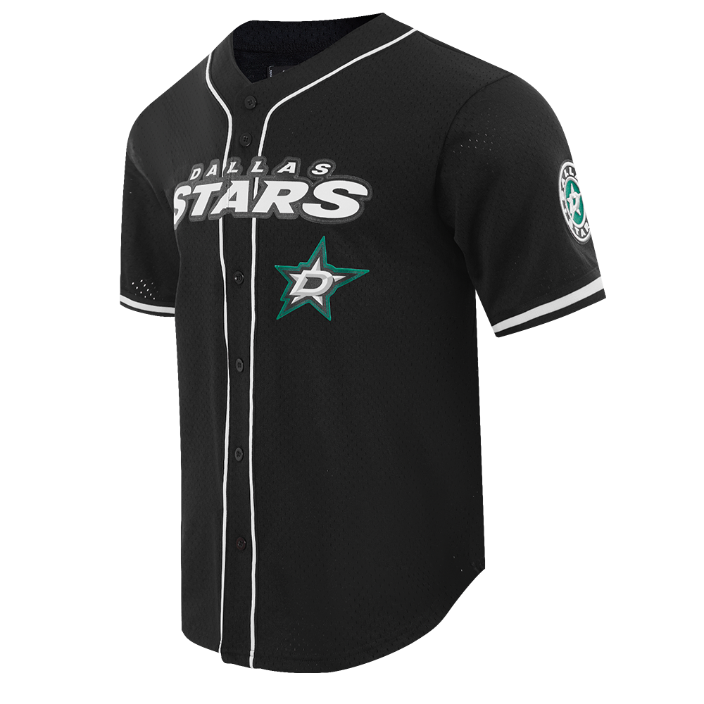 NHL DALLAS STARS CLASSIC MEN'S  MESH BUTTON DOWN SHIRT (BLACK)